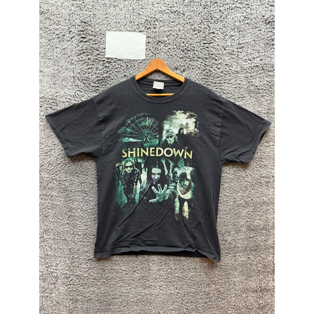 Shinedown Carnival Of Madness 2010 Tour Graphic T-Shirt Black Adult Size L